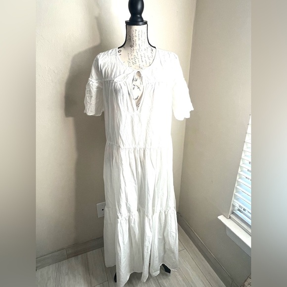 J. Crew Dresses & Skirts - J. Crew White Tiered cotton voile Beach Maxi Dress white J.Crew